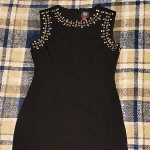 Vince Camuto Black Studded Mini Dress